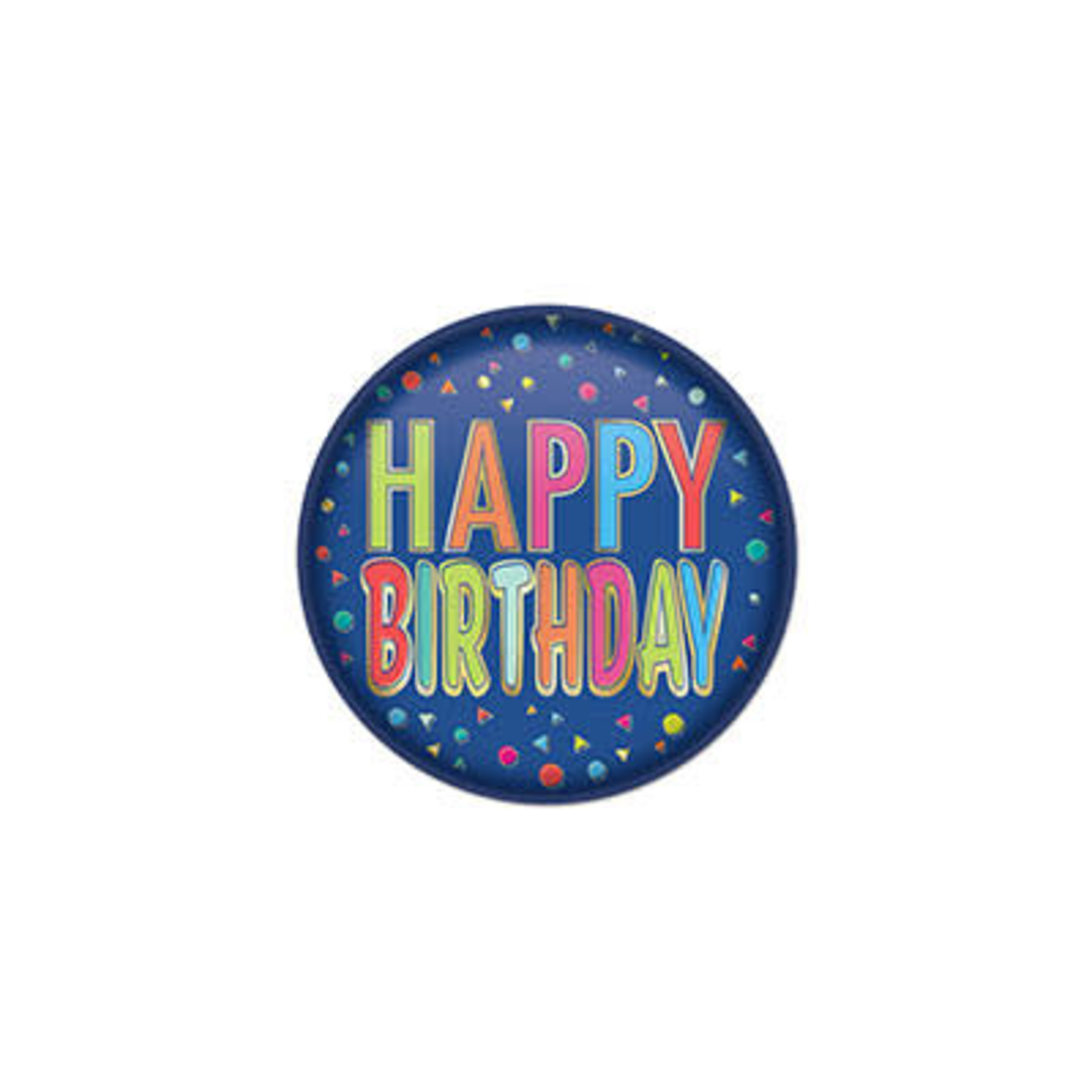 Beistle Happy Birthday Blue Button - 1ct.