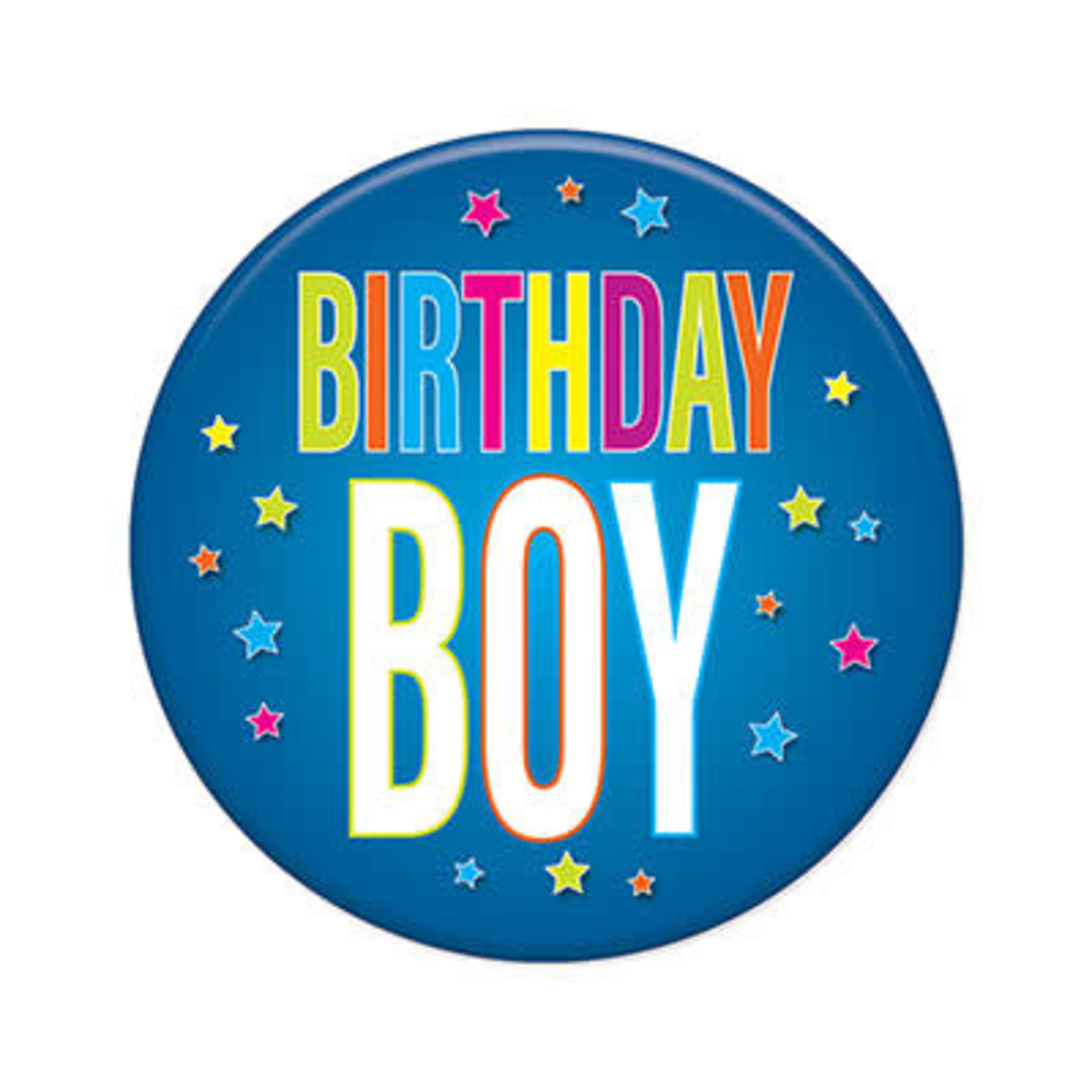 Beistle Birthday Boy Blue Button - 1ct.