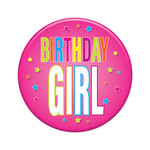 Beistle Pink Birthday Girl Button - 1ct.