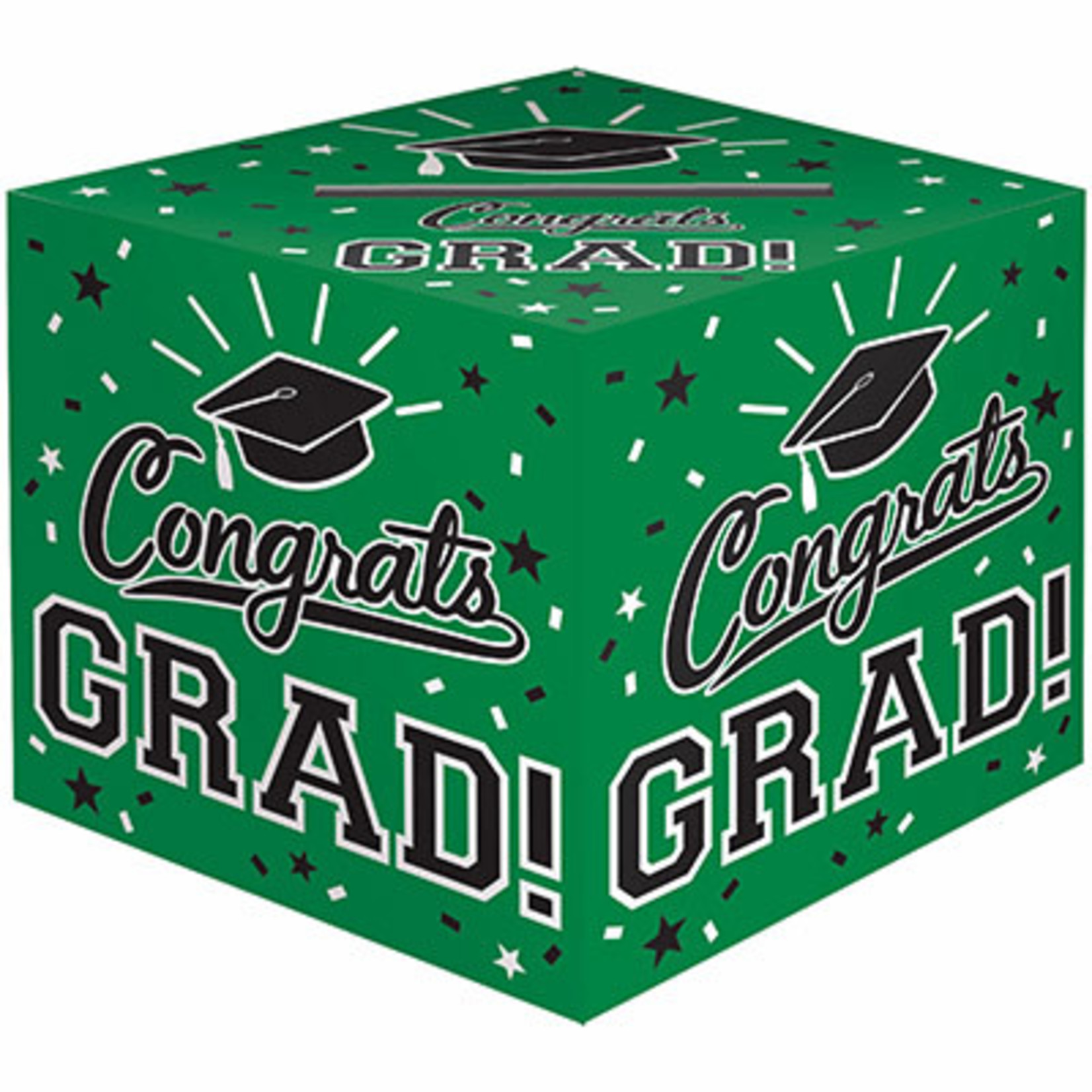 Amscan Green 'Congrats Grad' Card Box Holder - 12" x 12"