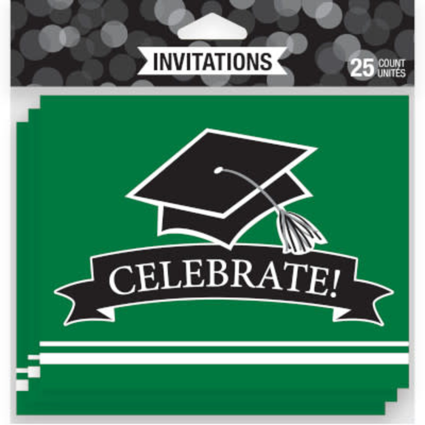 Creative Converting Green Graduation Invites - 25ct.
