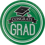 Creative Converting 7" Green Congrats Grad Plates - 18ct.