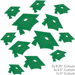 Creative Converting Green Glitter Graduation Cap Cutouts - 12ct.