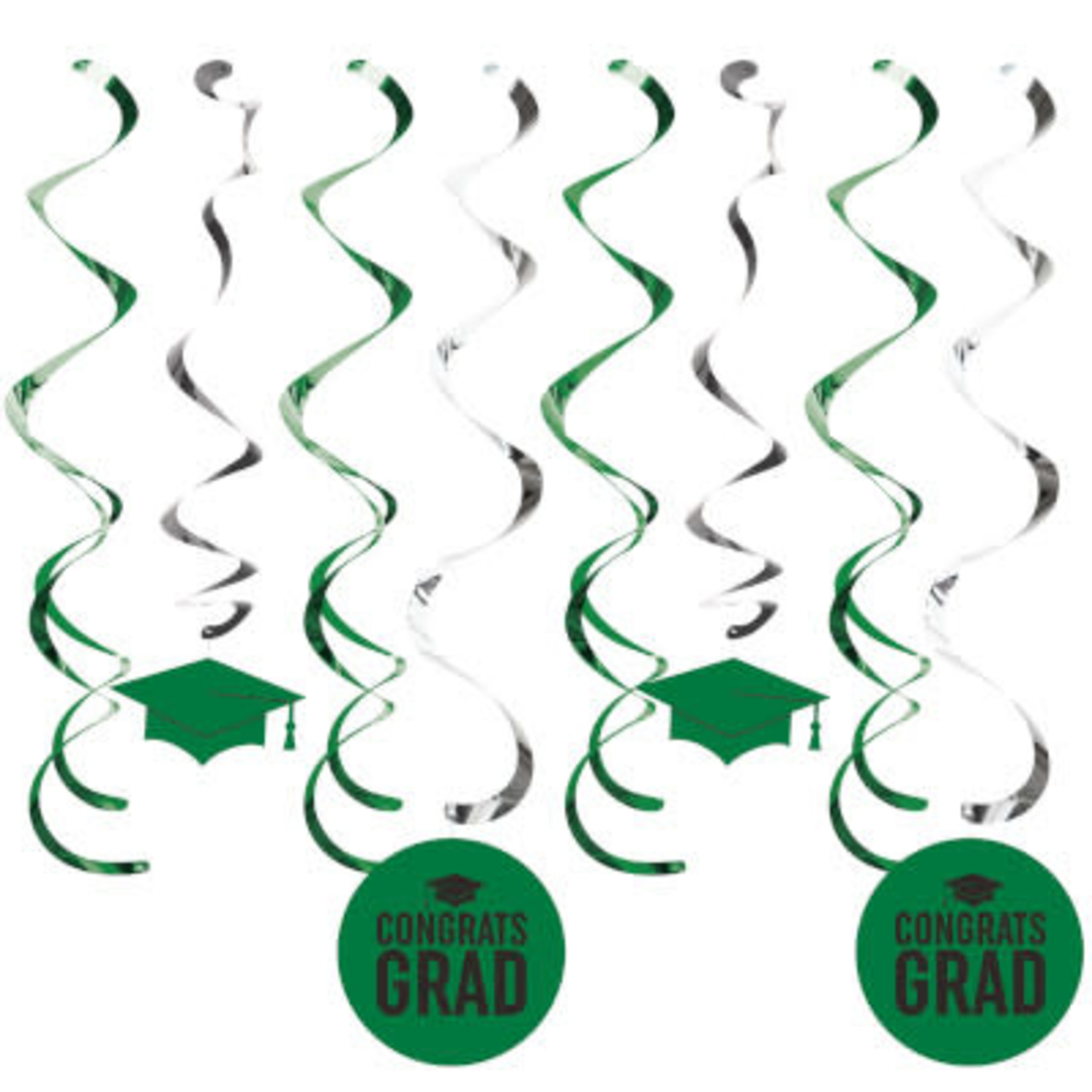 Creative Converting Green Graduation Dizzy Danglers - 8ct.