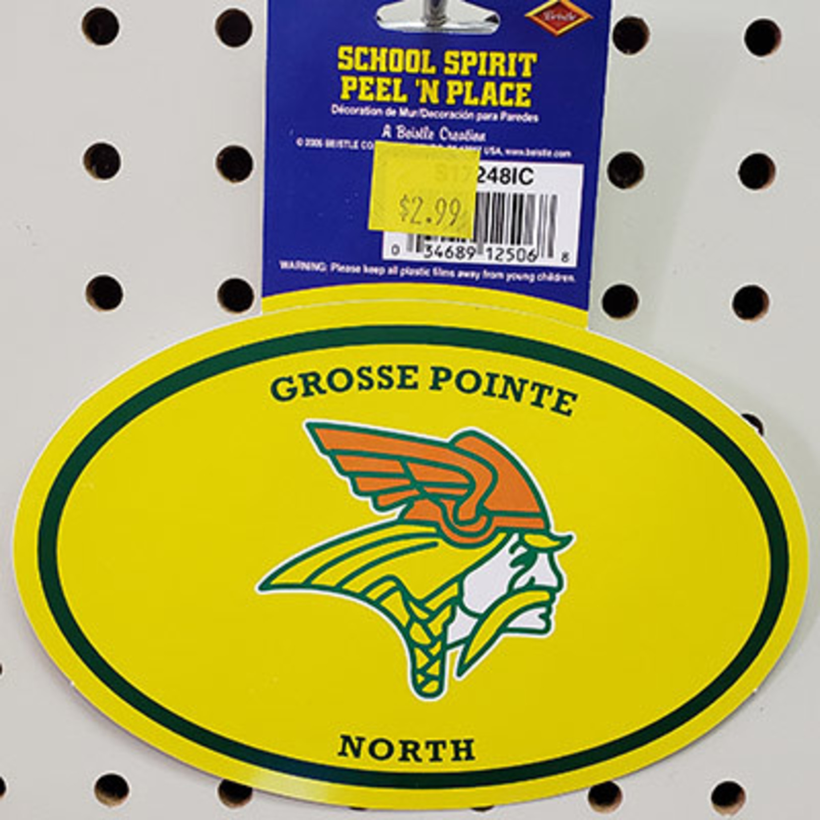 Beistle Grosse Pointe North Peel N' Stick Sticker - 1ct.