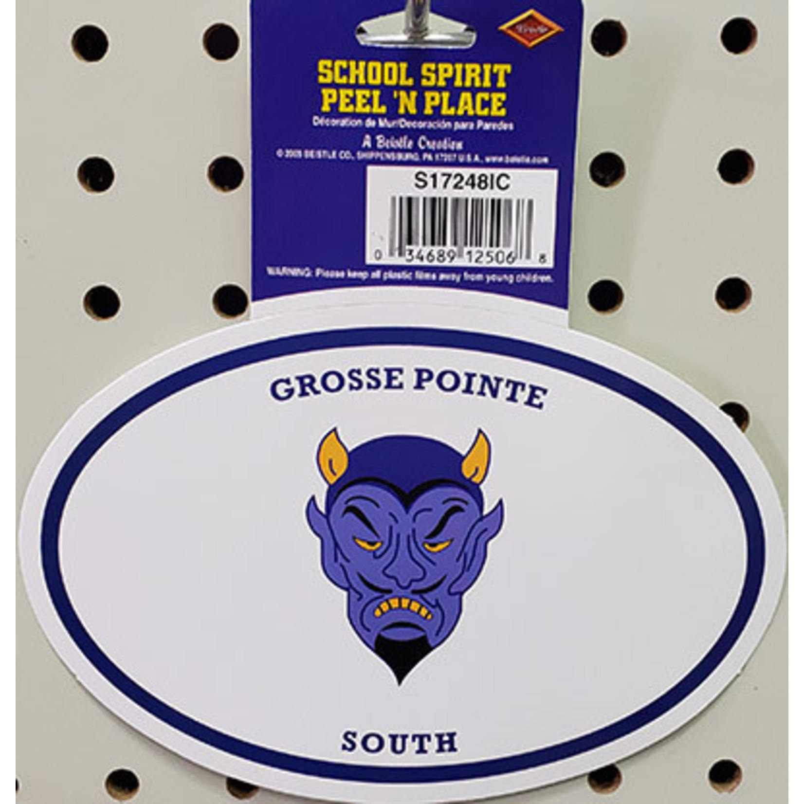 Beistle Grosse Pointe South Peel N' Stick Sticker - 1ct.