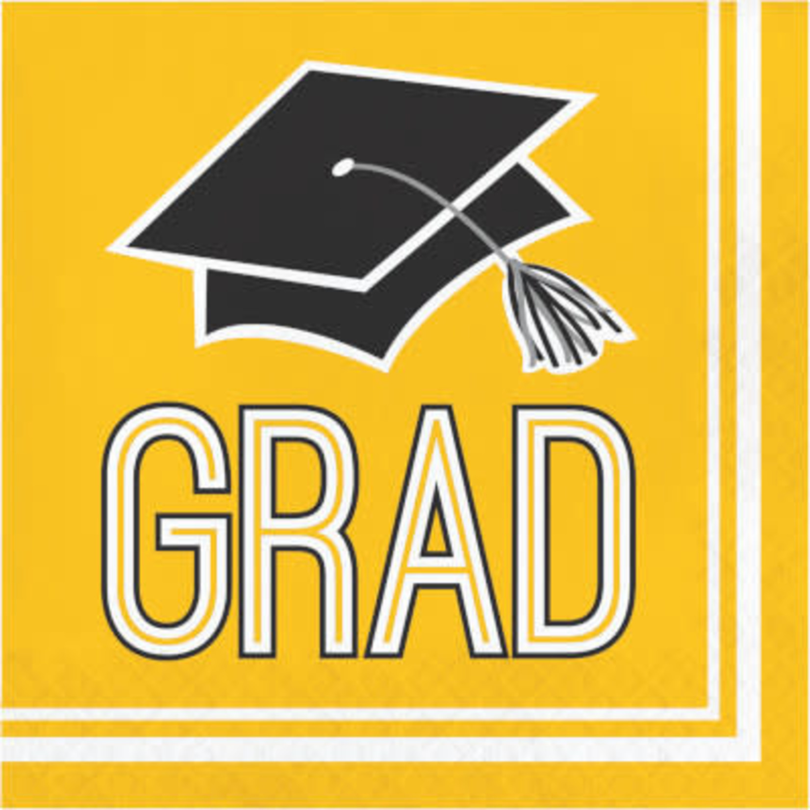 Creative Converting Yellow Grad Lunch Napkins - 36ct.