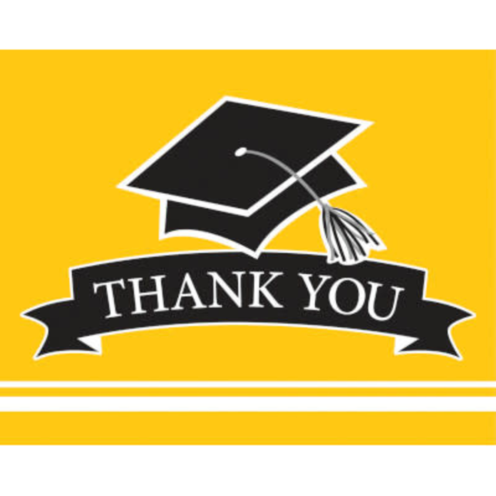 Creative Converting Yellow Graduation Thank You Cards - 25ct.