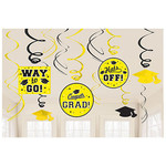 Amscan Yellow Graduation Swirls - 12 pcs.