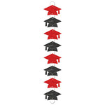 Amscan Red & Black Graduation Hat Garland w/ Rings - 9ft.