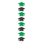 Amscan Green & Black Graduation Hat Garland w/ Rings - 9ft.