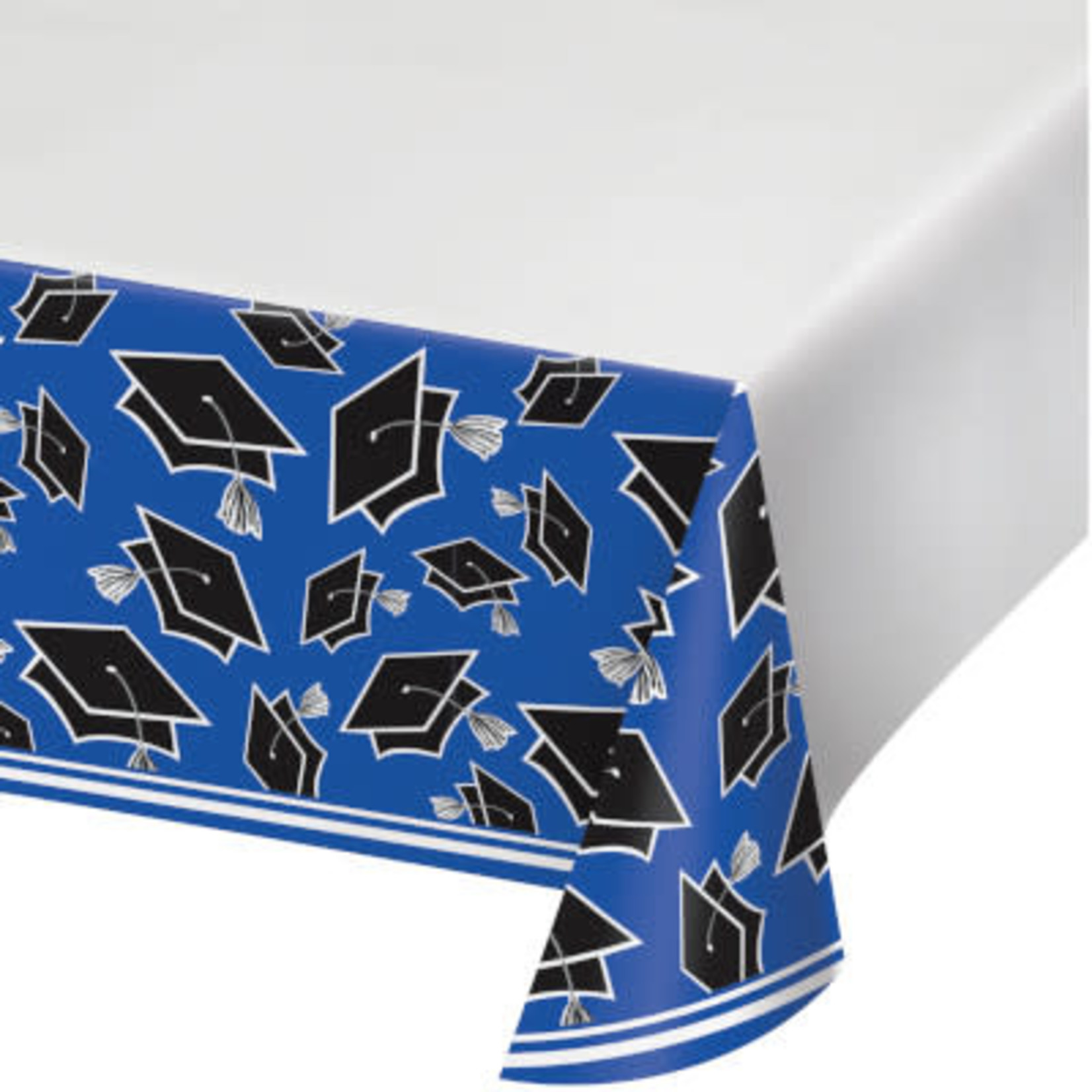 Creative Converting Blue Graduation Table Cover - 54" x 102" - 1ct.