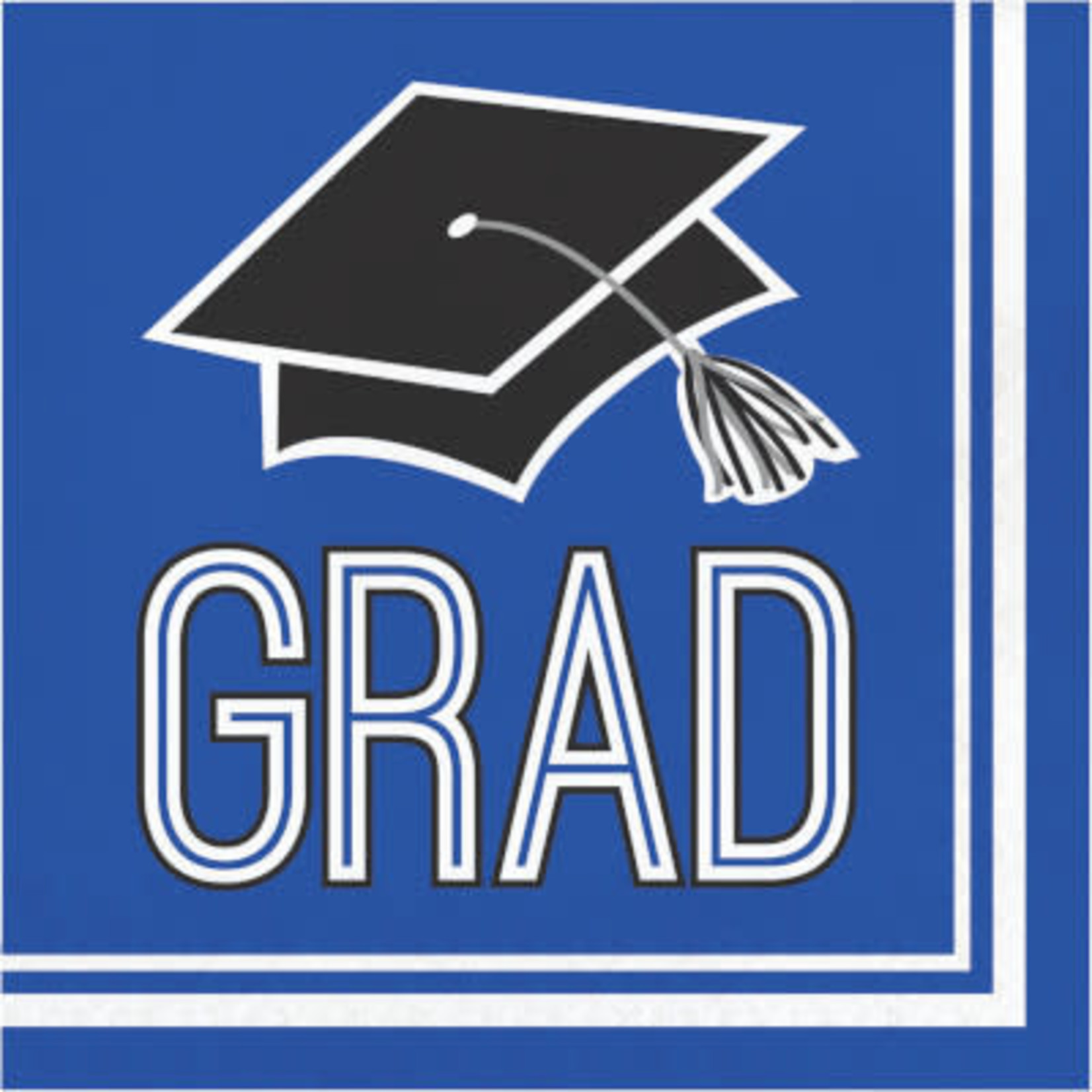 Creative Converting Blue "Grad" Lunch Napkins - 36ct.