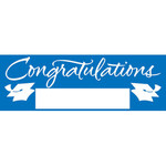 Creative Converting Blue Graduation Customizable Party Banner - 1ct. (60" x 20")