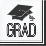 Creative Converting White Graduation Beverage Napkins - 36ct.