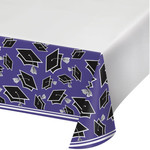 Creative Converting Purple Graduation Table Cover - 54"  x 102"