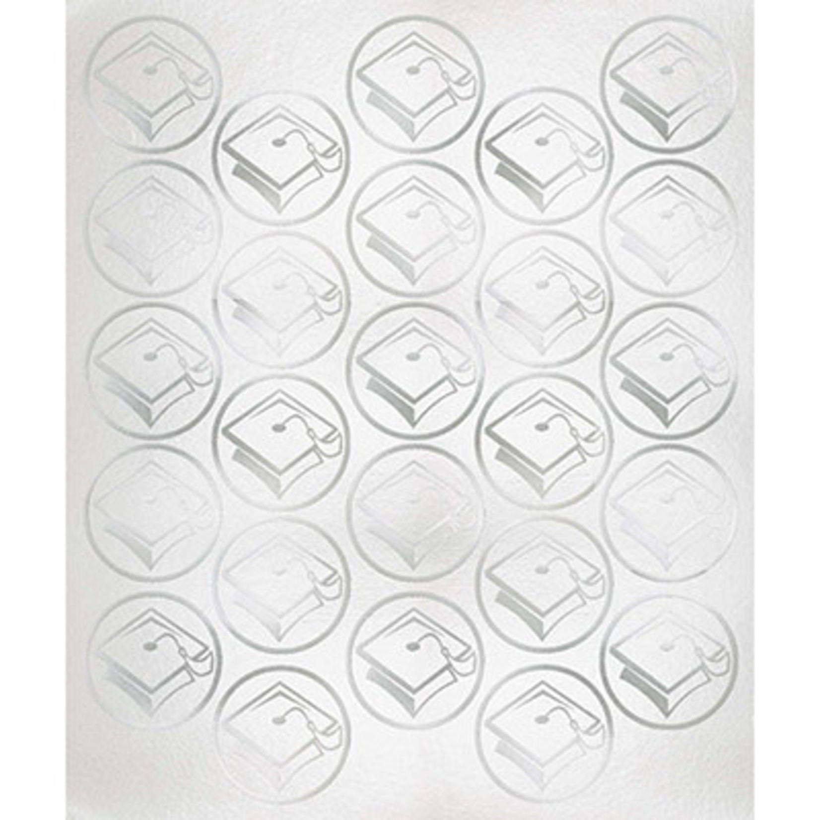 Amscan Silver Graduation Hat Envelope Seals - 50ct.