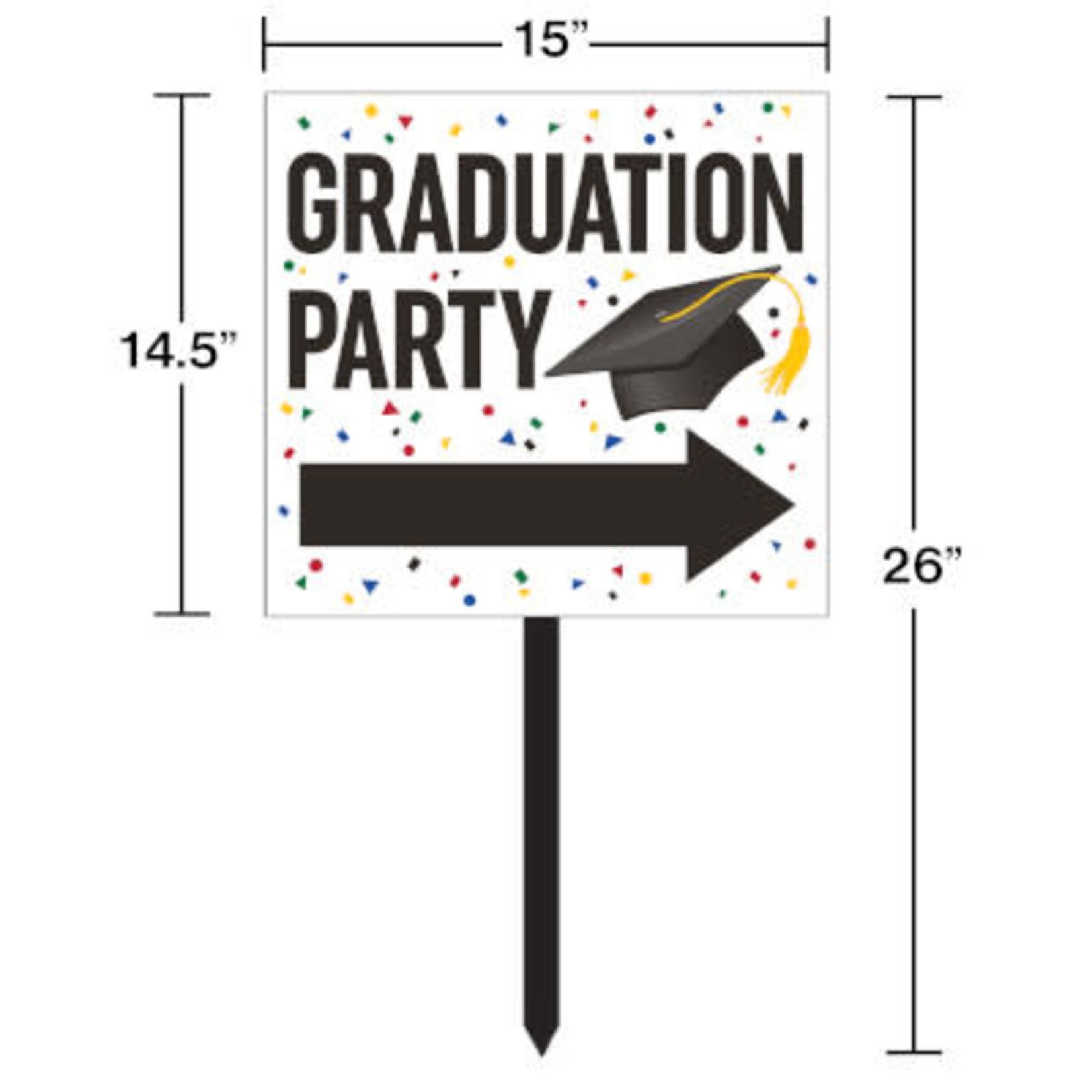 Creative Converting White Grad Party Lawn Sign - 1ct.