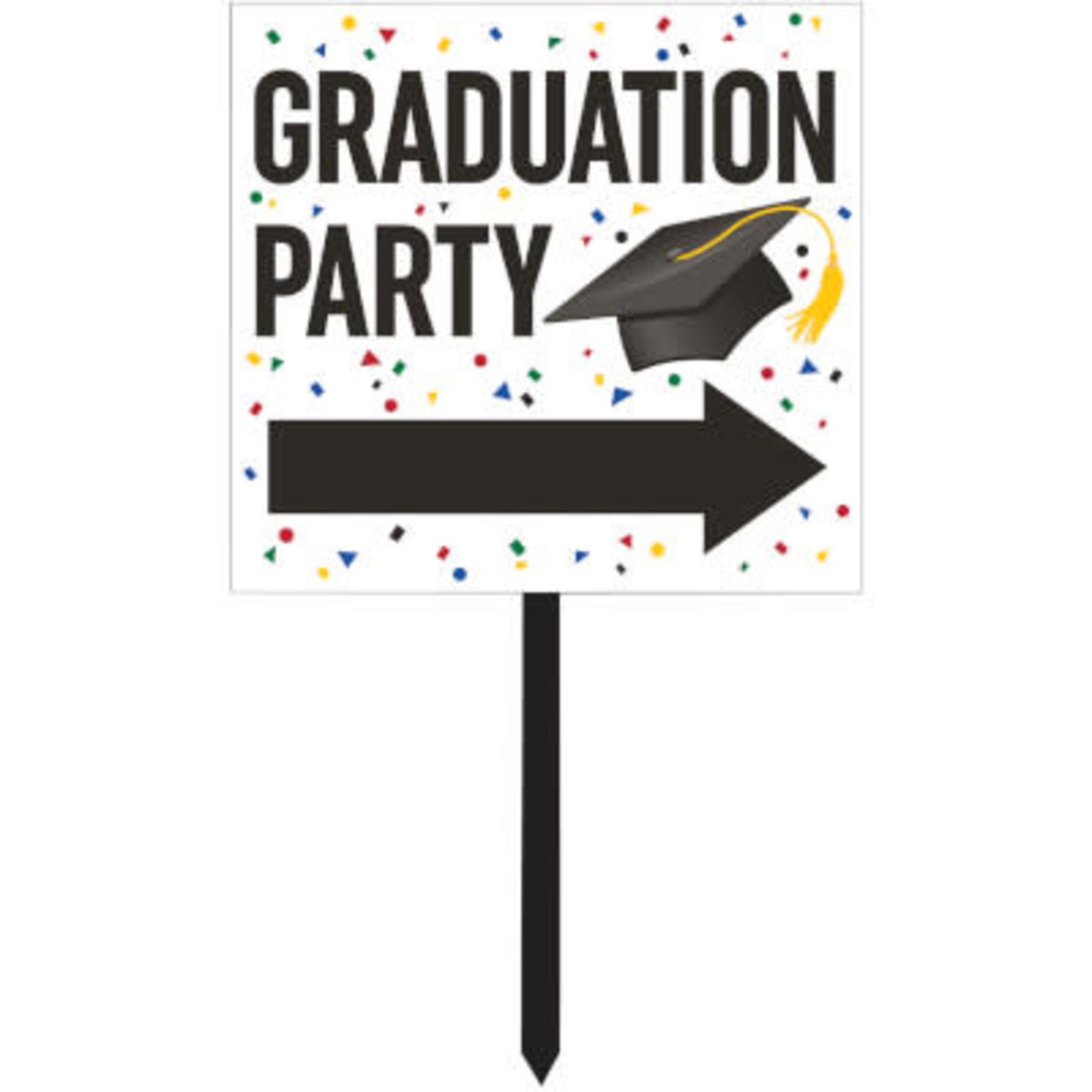 Creative Converting White Grad Party Lawn Sign - 1ct.