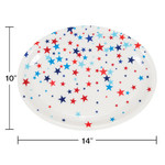 Creative Converting 14" Patriotic Stars Oval Serving Tray - 1ct. (10" x 14")