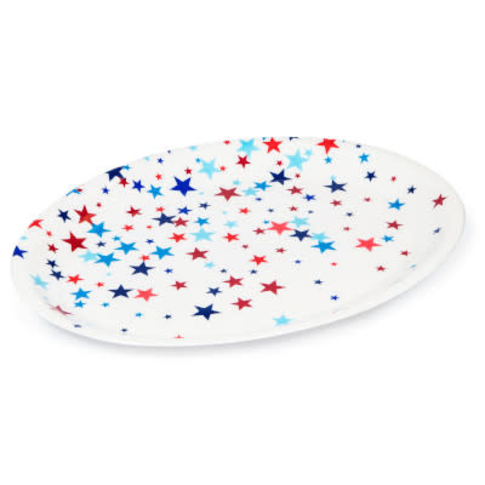 Creative Converting 14" Patriotic Stars Oval Serving Tray - 1ct. (10" x 14")