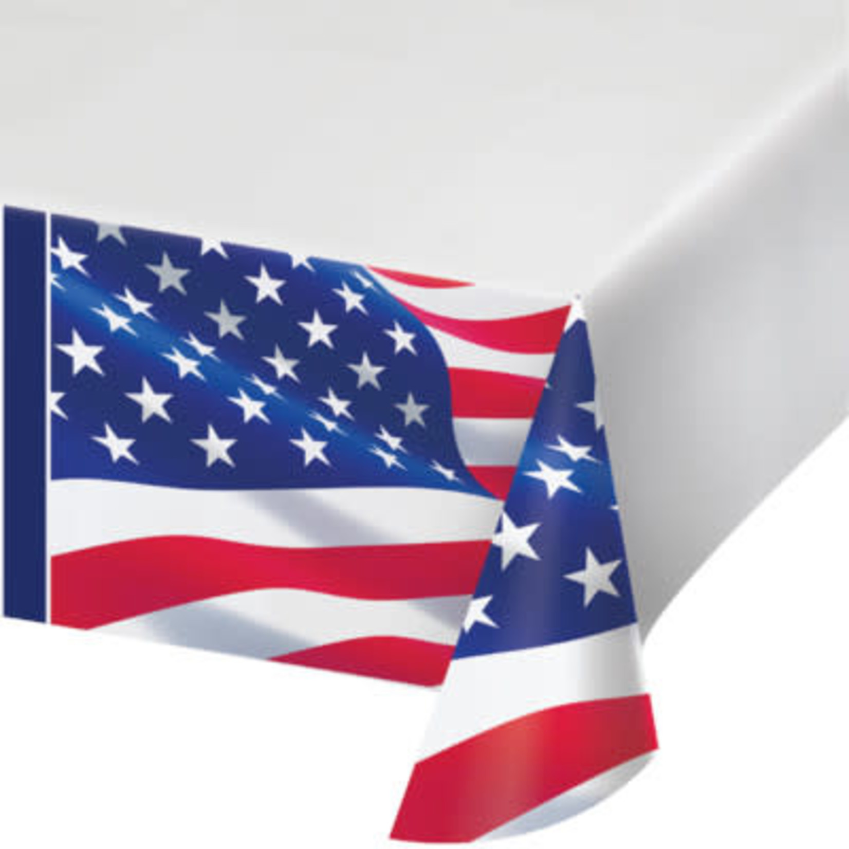 Creative Converting American Flag Paper Tablecover - 54" x 102"