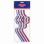 Amscan Reusable Star Shaped Straws RWB - 10ct.