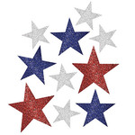 Amscan Patriotic Glitter Star Cutouts - 10ct.