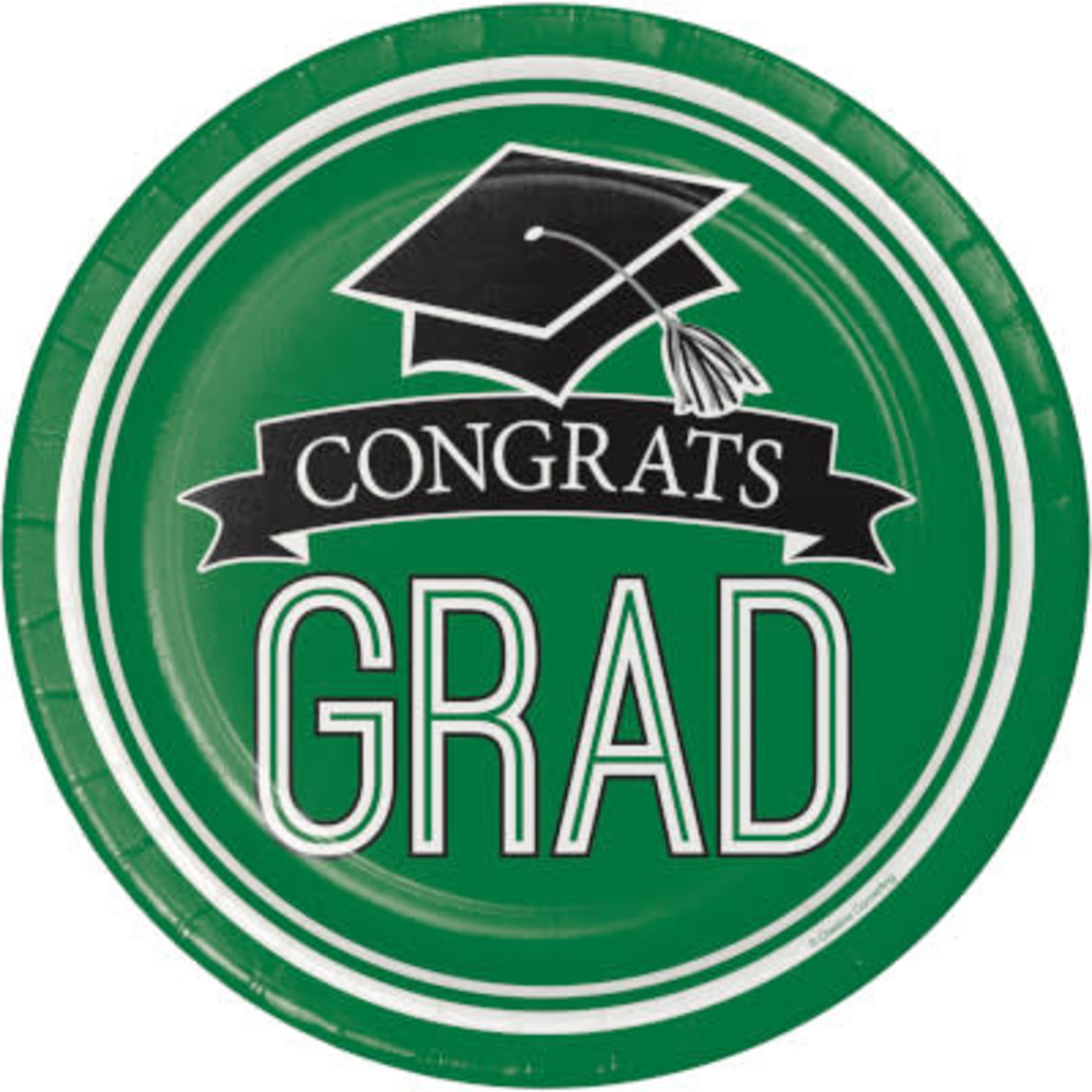 Creative Converting 9" Green Congrats Grad Plates - 18ct.
