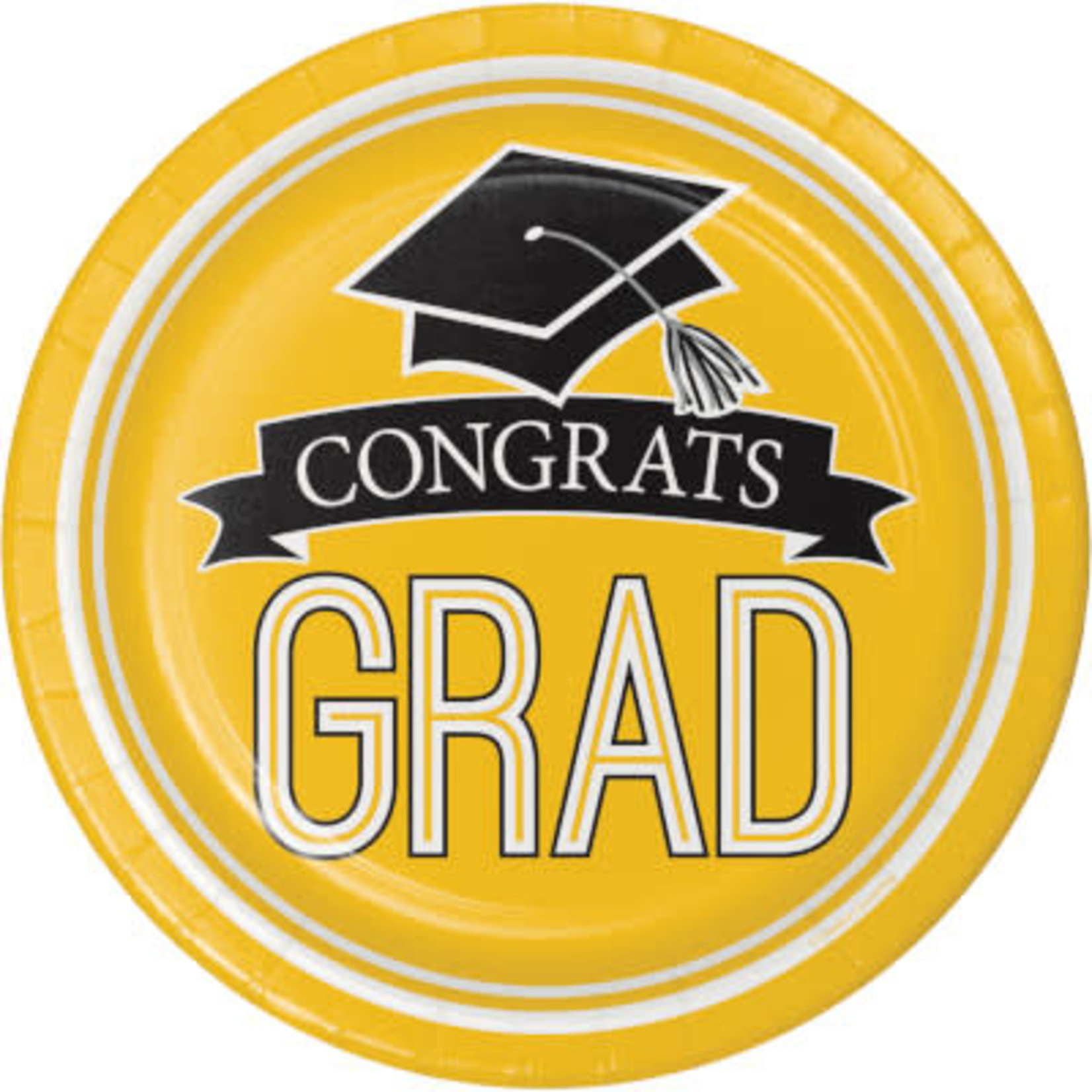 Creative Converting 9" Yellow Congrats Grad Plates - 18ct.