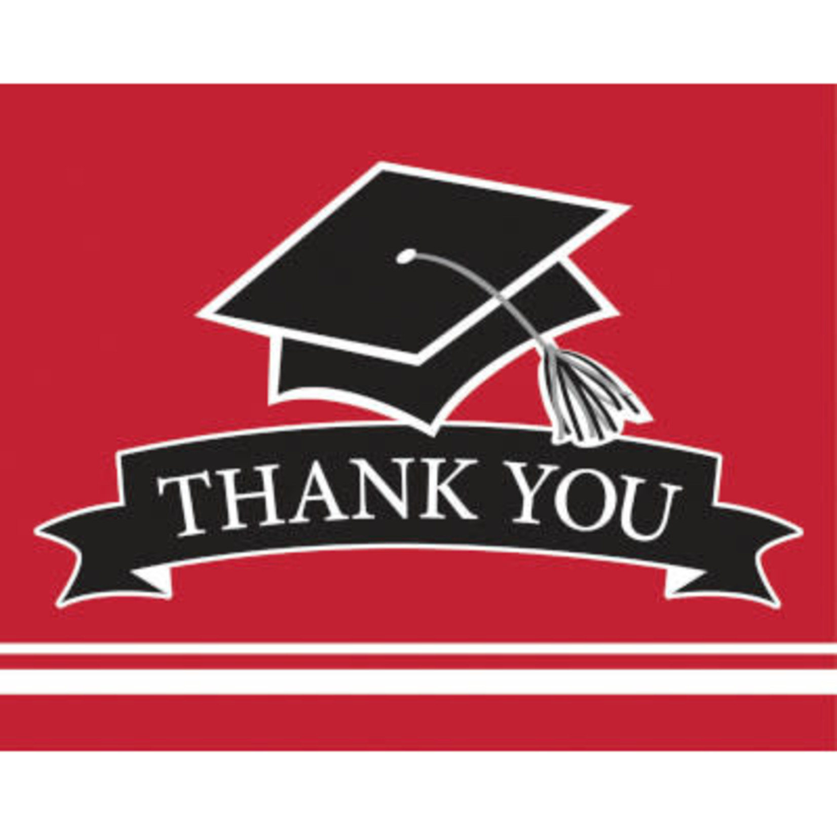 Amscan Red Graduation Thank You Cards - 25ct.