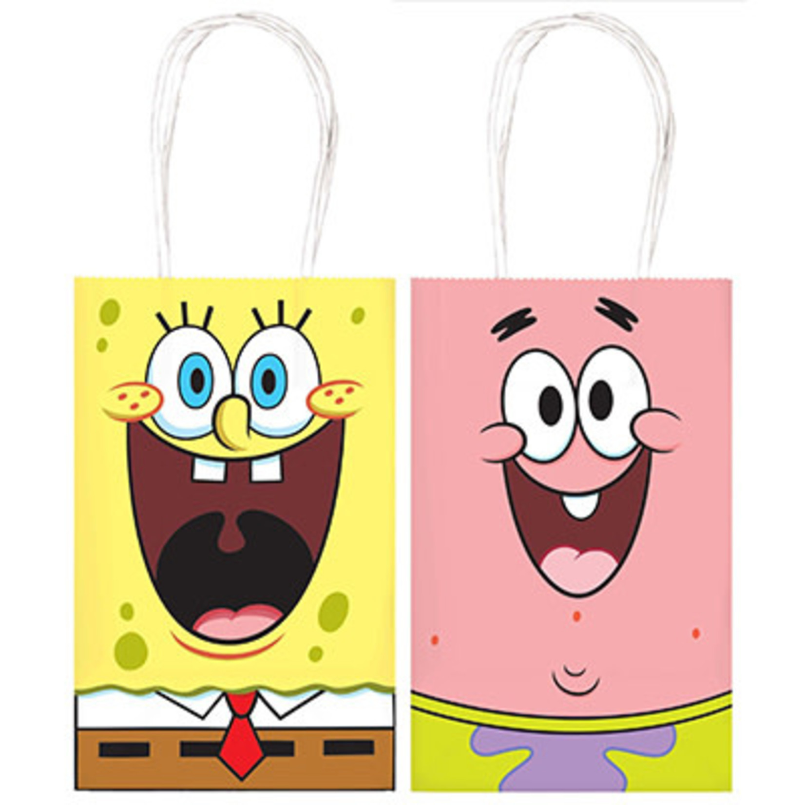 Amscan SpongeBob Kraft Handle Bags - 8ct.