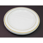 Elegant Dining 9" White w/ Gold Rim Premium Plates - 8ct.