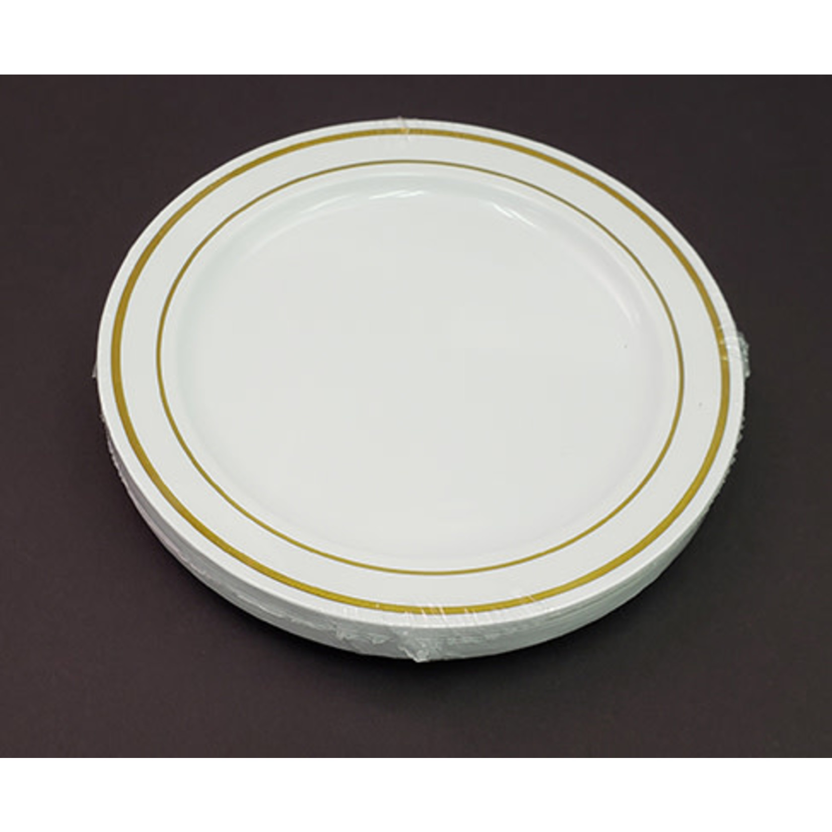 Elegant Dining 6" White w/ Gold Rim Premium Plates - 12ct.