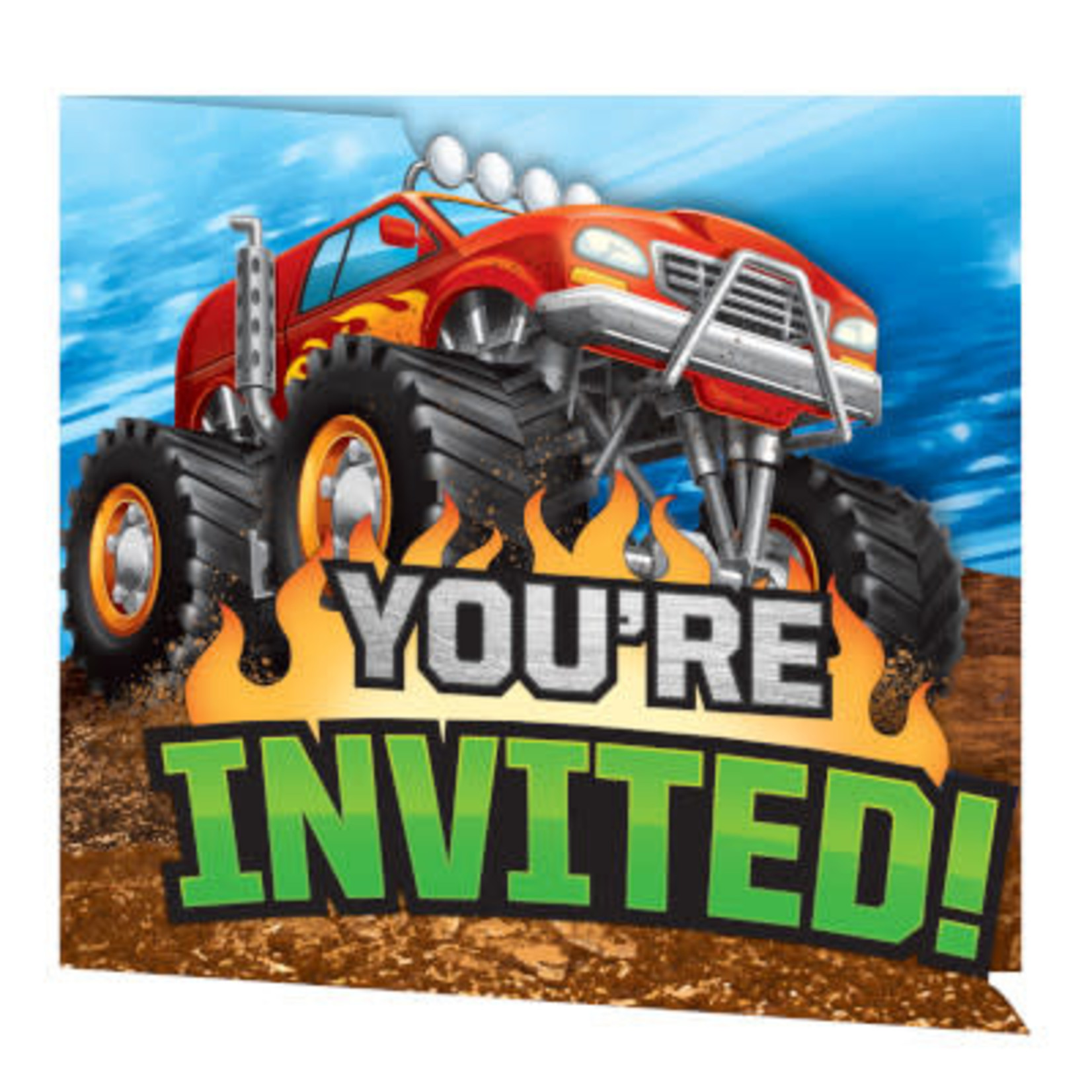 Creative Converting Monster Truck Rally Invites - 8ct.