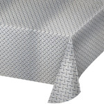 Creative Converting Diamond Plated Plastic Tablecover - 54" x 102"