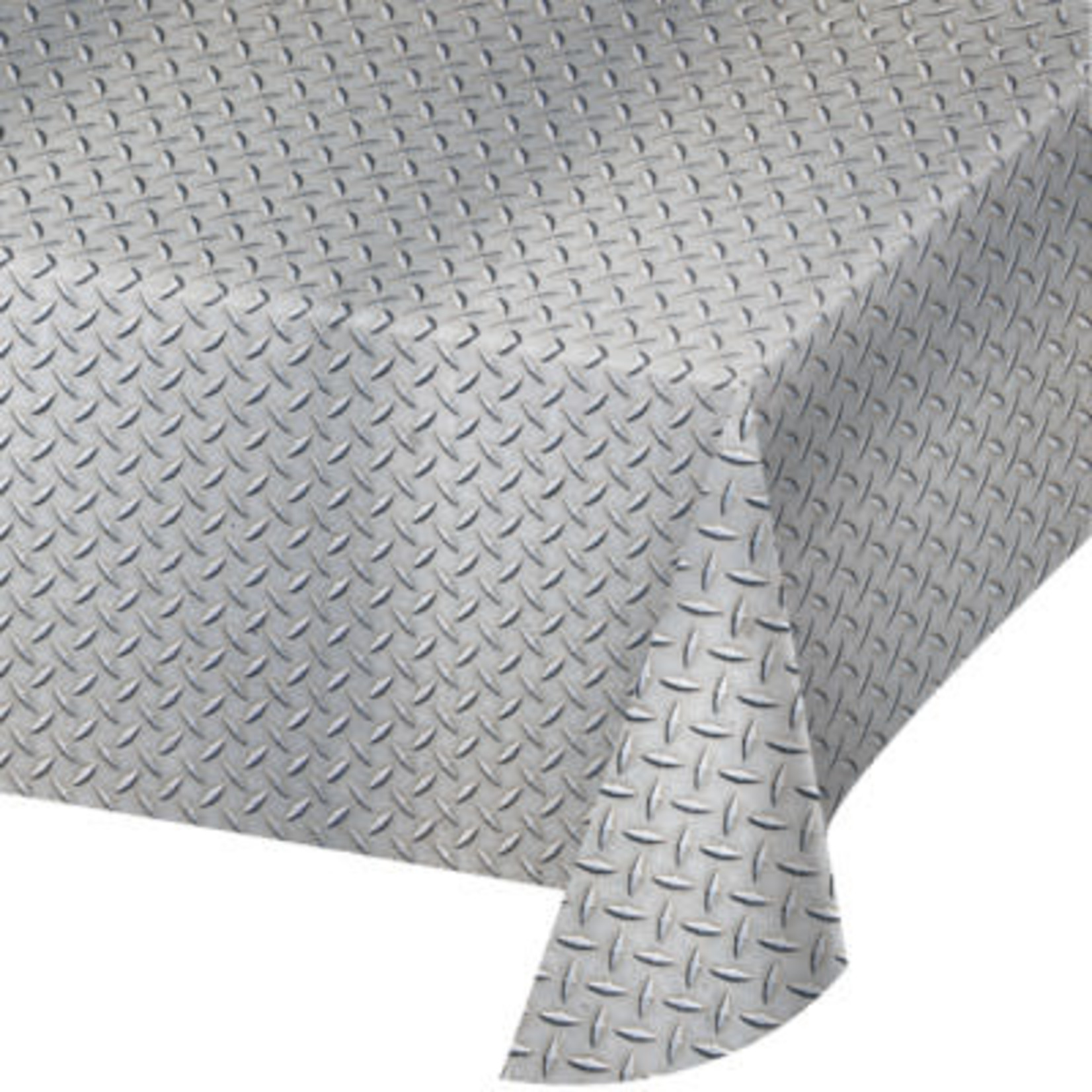 Creative Converting Diamond Plated Plastic Tablecover - 54" x 102"