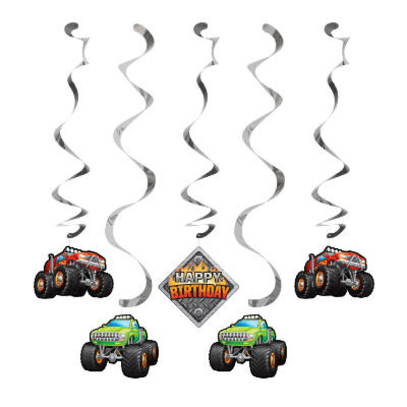 Creative Converting Monster Truck Rally Dizzy Danglers - 5ct.