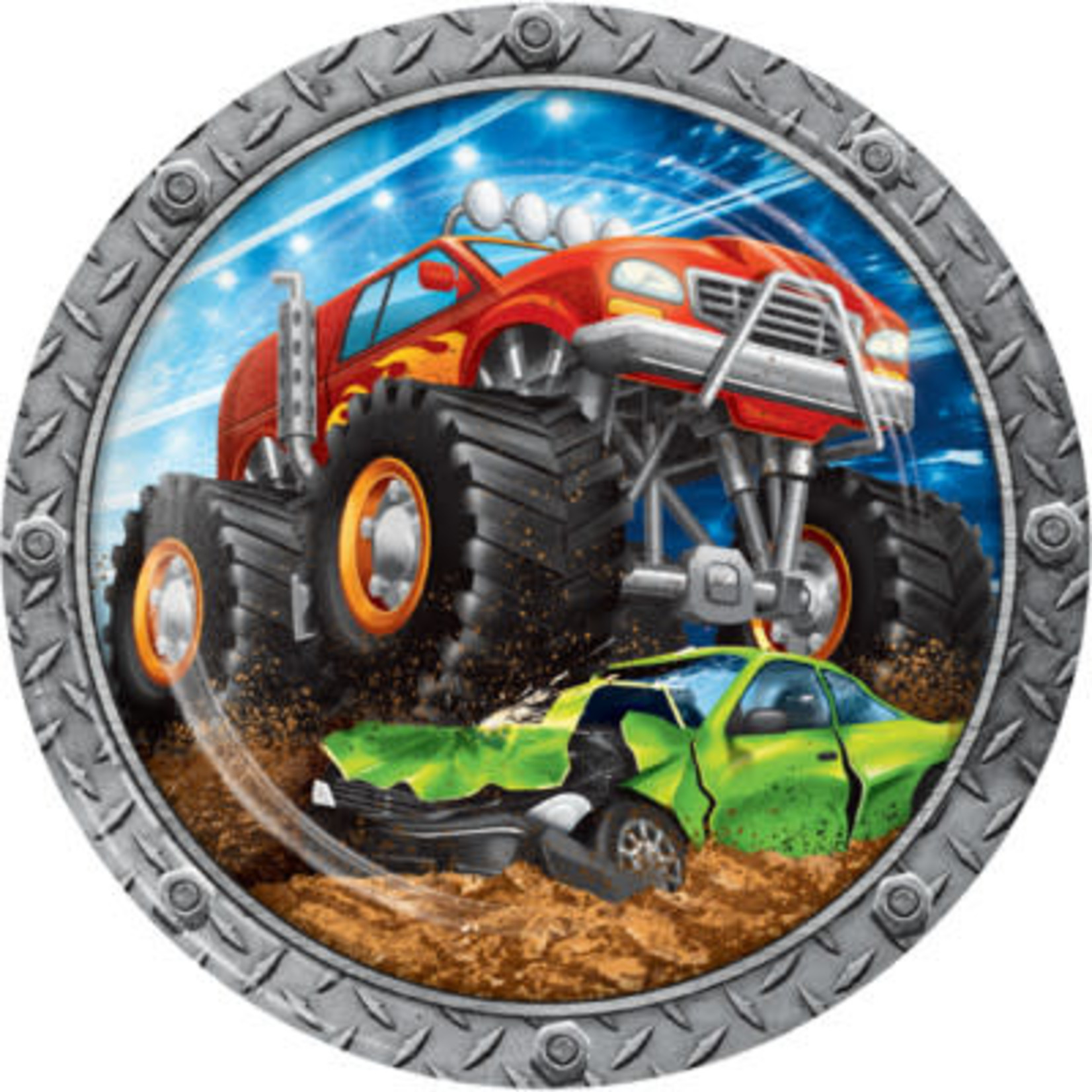 Creative Converting Monster Truck Rally 9" Plates - 8ct.