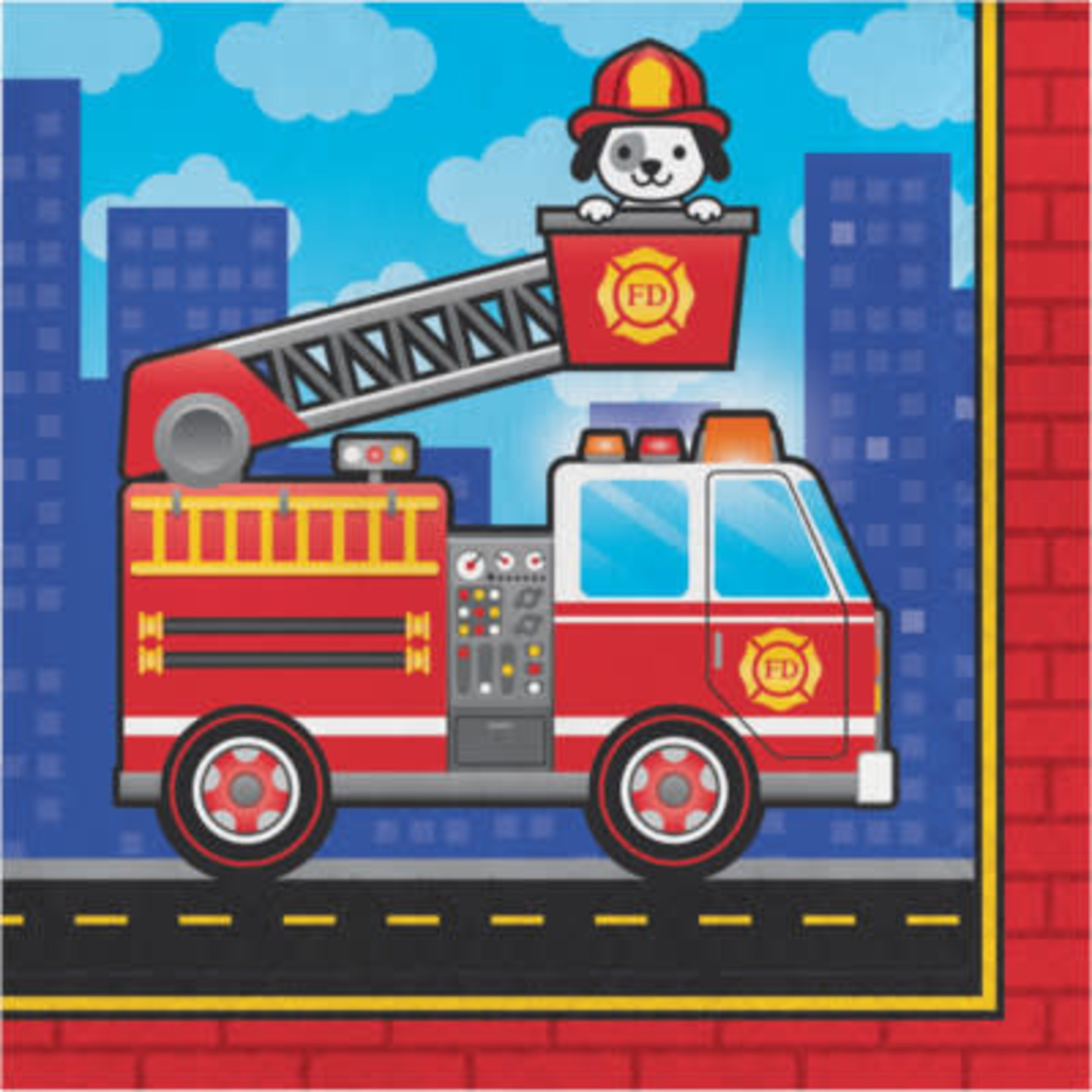 Creative Converting Flaming Fire Truck Lun. Napkins - 16ct.