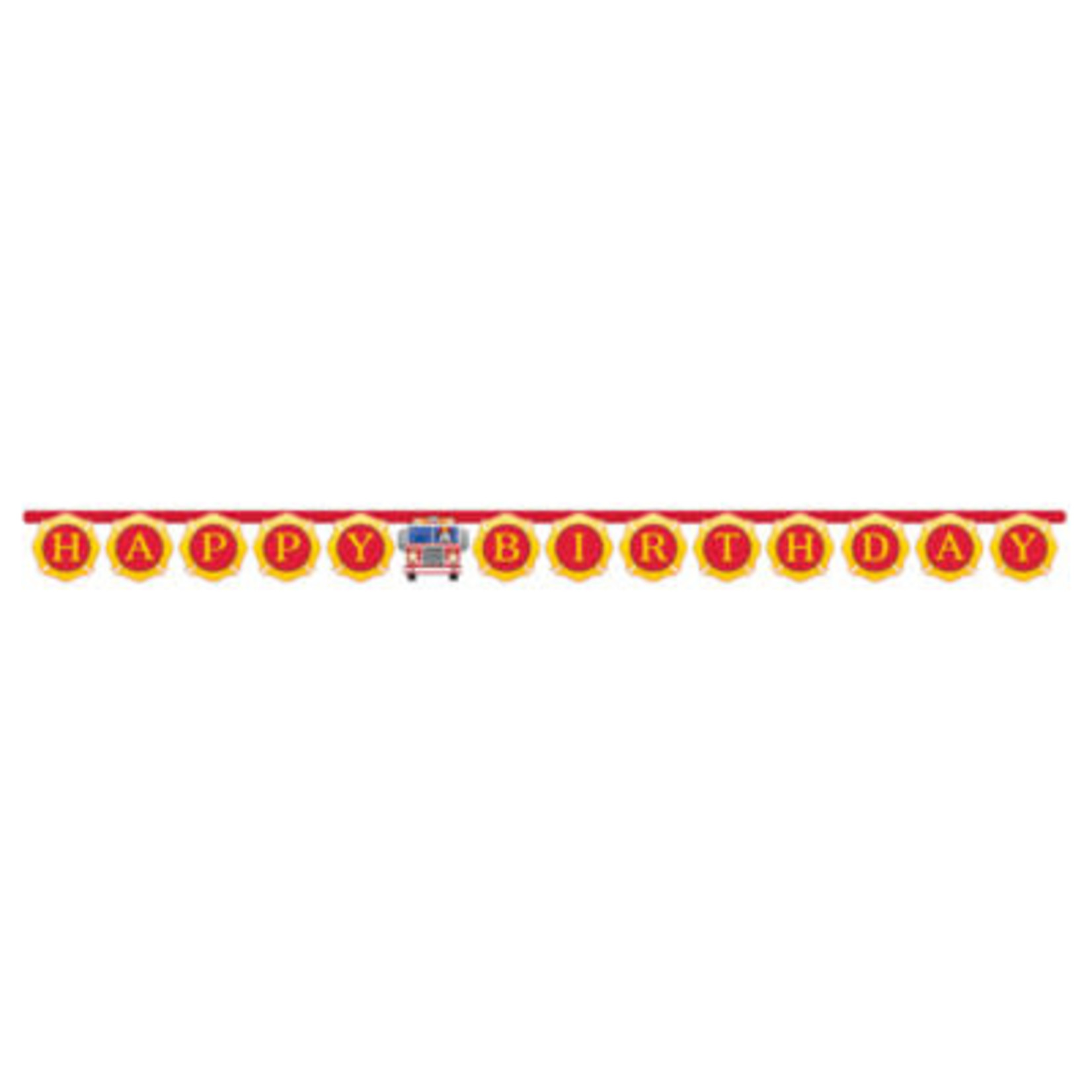 Creative Converting Flaming Fire Truck Birthday Banner - 7ft.