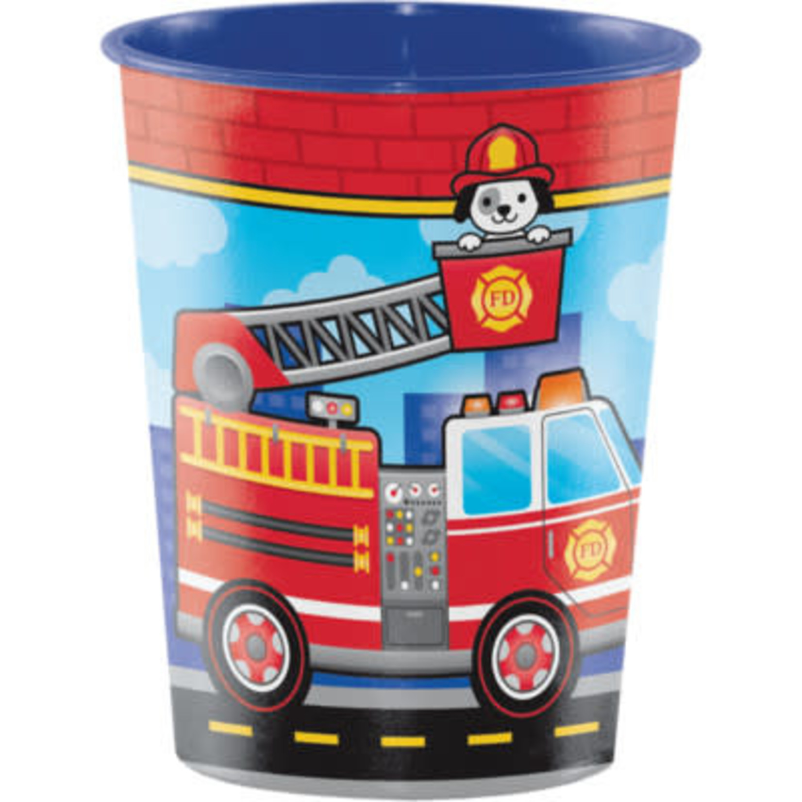 Creative Converting Flaming Fire Truck 16oz. Cup - 1ct.
