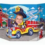 Beistle Flaming Fire Truck Photo Prop