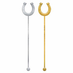 Amscan Silver & Gold Horseshoe Drink Stirrers - 12ct.