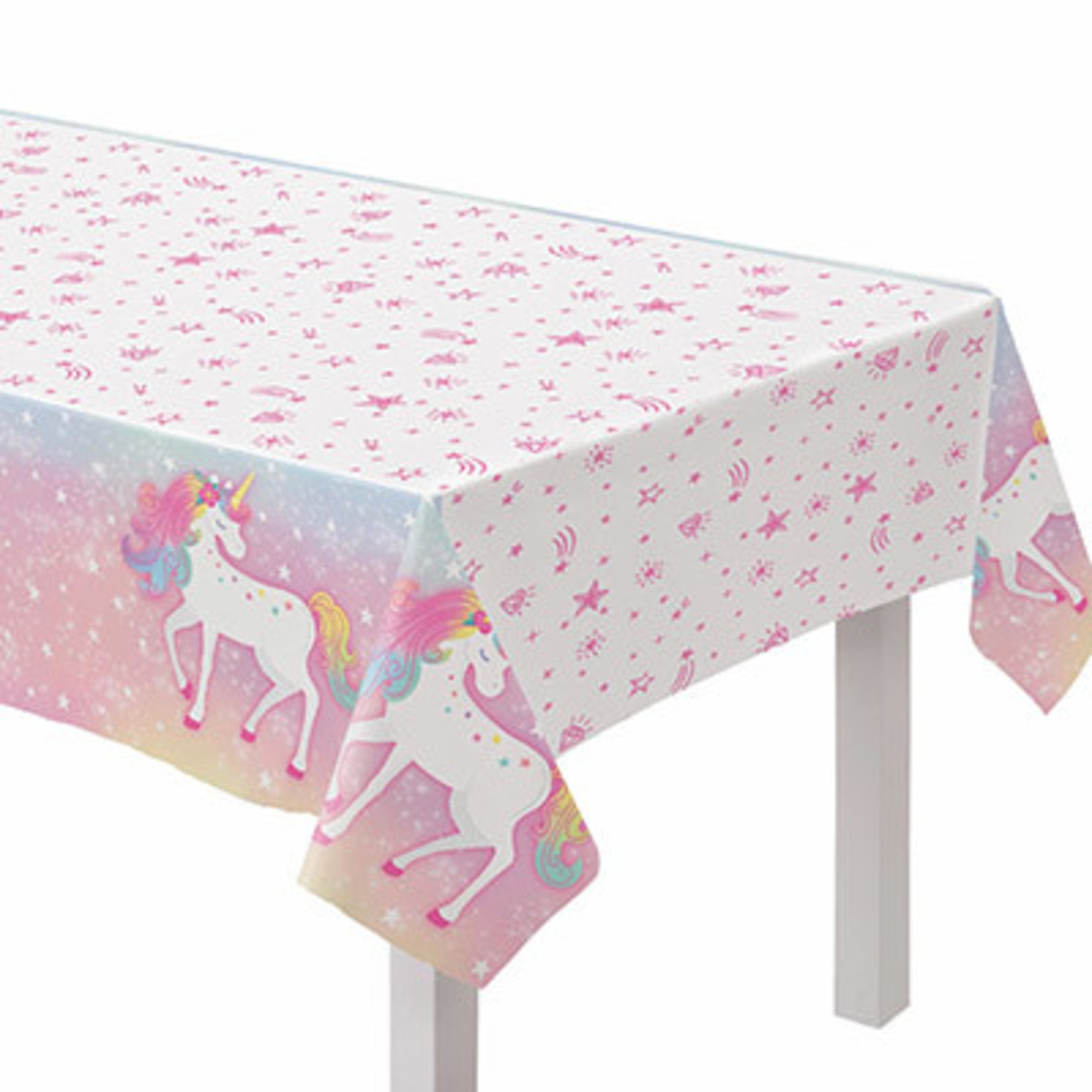 Amscan Enchanted Unicorn Plastic Tablecover - 1ct. (54" x 96")