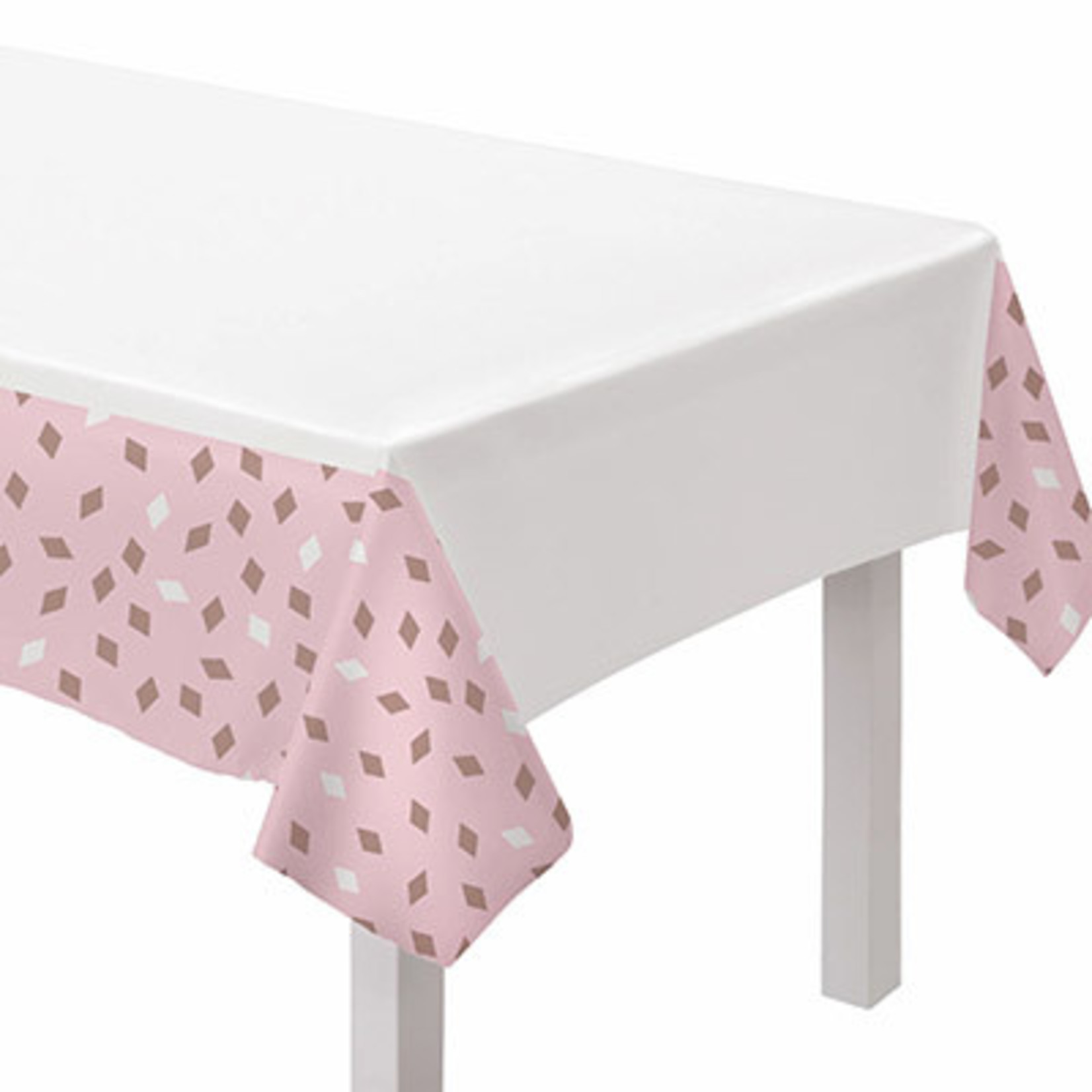 Amscan Blush Birthday Tablecover - 1ct. (54" x 102")