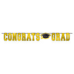 Amscan Yellow Congrats Grad Foil Banner - 12ft.