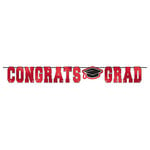 Amscan Red 'Congrats Grad' Foil Banner - 12ft.