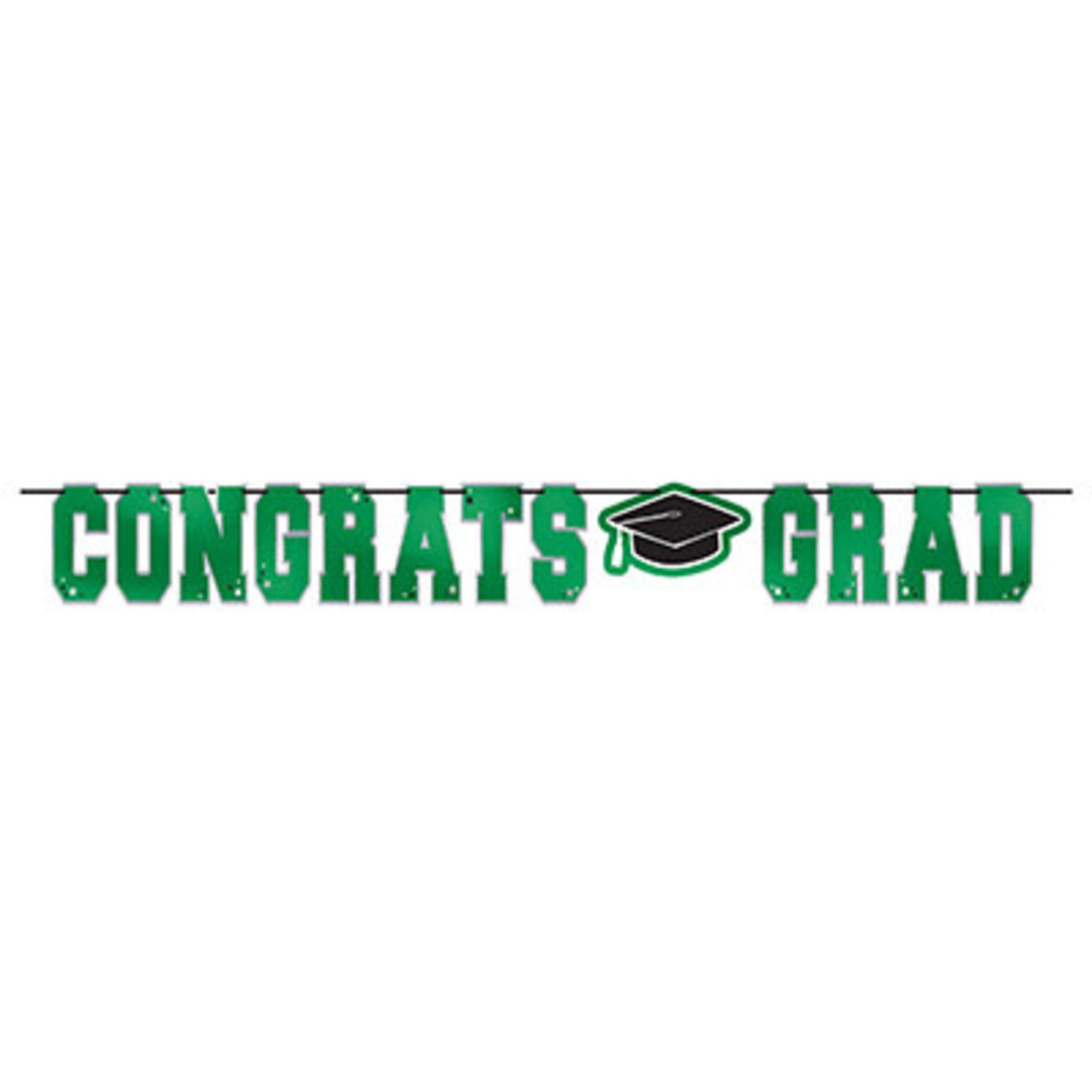 Amscan Green 'Congrats Grad' Foil Banner - 12ft.