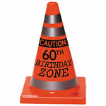 Amscan Caution 60th Birthday Zone Cone - 1ct.